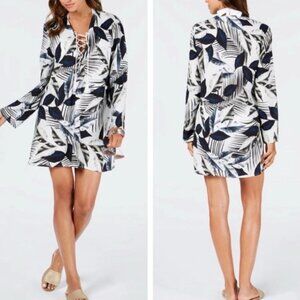 La Blanca Resort Wear Moment of Zen Swim Cover Up Lace Up Dress Sz S NWT